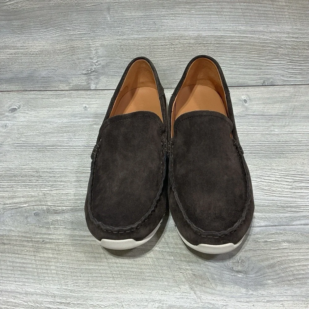 Olukai Men's Size 9.5 M Chocolate Brown Ka'a Slip-On Suede Driving Loafers
